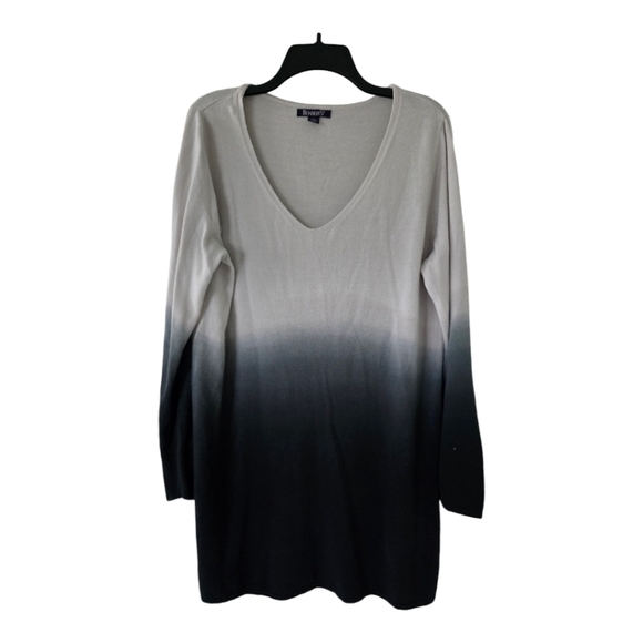 Roamans Womens Oyster Ombré Ribbed Sweater Dress Sz M Long Sleeve Knit - Picture 1 of 10